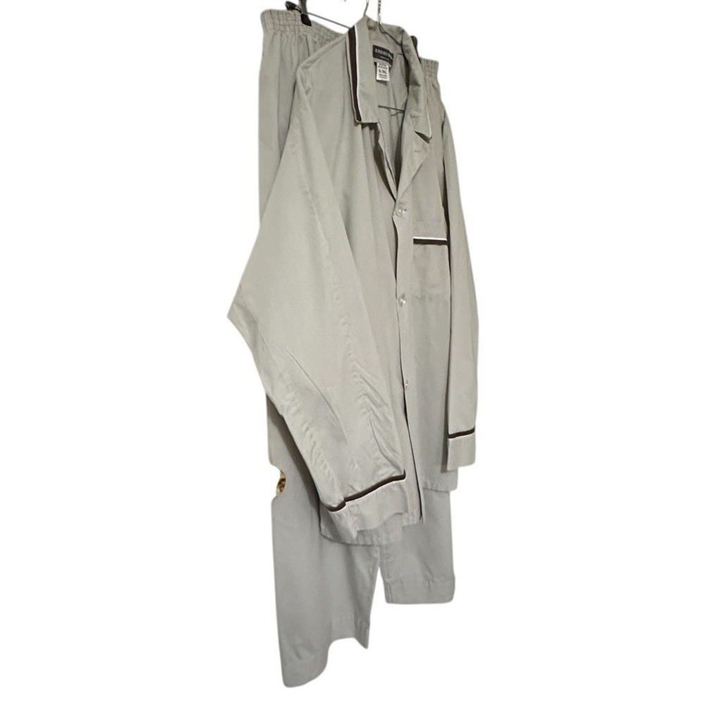 ANDHURST Lightweight Pajamas 2 Button L/S Top Stretch Snap Pants Mens XL TALL - Picture 6 of 9